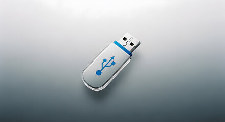 USB Drive Isolated on Gradient Background