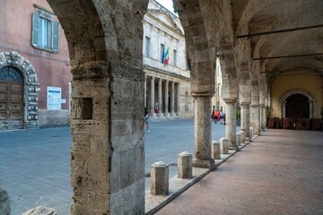 Italy, Marche, Ascoli Piceno - the Main Cloister of San Francesco