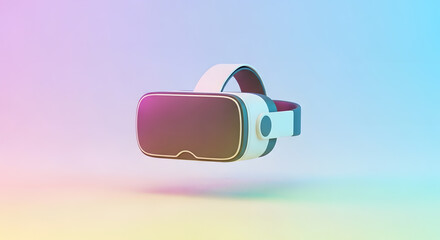Immersive Reality: A 3D Render of VR Headset on Gradient Background