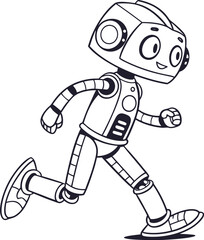 Minimalist Humanoid Robot Vector Illustration