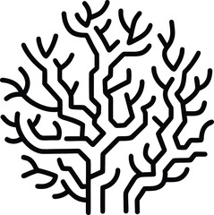 underwater coral reef maze design illustration on transparent background