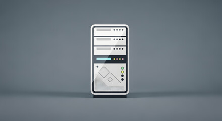 Minimalist Server Illustration on Gray Background