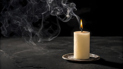 Solitary Flame in the Dark, thumbnail-oriented composition, emphasize a single beacon of hope in darkness.