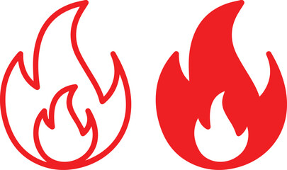 Flame icon fire, flames, red, graphic, vector, illustration, symbol, icon, simple, bold