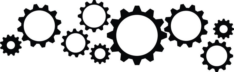 Vector illustration of a black and white abstract background featuring a round gear design element perfect for a mechanical industry badge