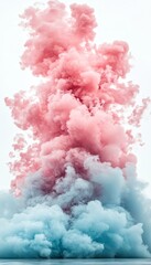 Captivating interplay of ethereal hues and intricate paint textures forming artistic bursts of color