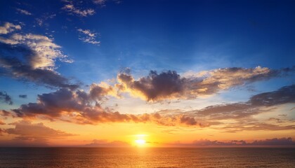 Fototapeta premium Breathtaking Sunset Beautifull Sky Clouds Background