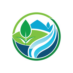 Fototapeta premium Green leaf blue