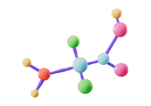Molecule isolated on transparent background, 3d rendering