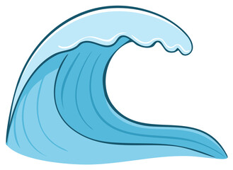 Stylized Blue Ocean Wave Graphic Illustration Water Surfing Coast Nautical
