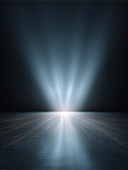 Obraz premium Radiant Ascent: A captivating composition of light and shadow, featuring a powerful beam of light illuminating an empty space, creating a dramatic and awe-inspiring effect.