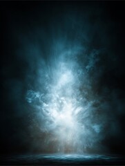 Mystical light: Evokes an atmosphere of profound mystery, where an ethereal light source bathes a scene in luminous fog and dense darkness, conjuring feelings of curiosity, suspense.