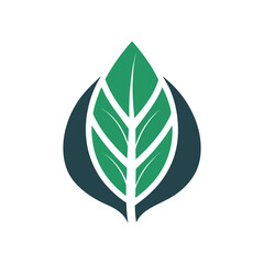Green leaf emblem