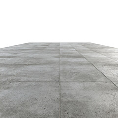 Concrete Pavement Tiles Perspective floor isolated on a transparent background