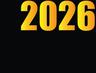 New year celebration illustration of a neon sign with the number 2026 and gold design for a holiday sale business calendar date