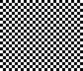 Fototapeta premium A seamless geometric pattern of black and white squares creates a checkered floor tile texture perfect for a chessboard game design
