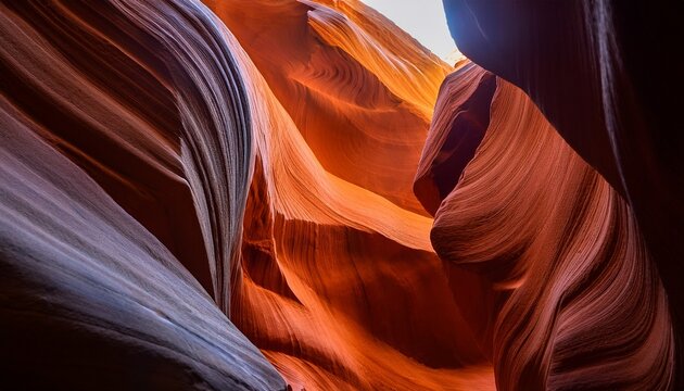 Abstract Rock Formations Shapes Carved By Millennia Of Erosion In Antelope Canyon Page Arizona Usa
