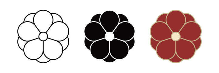 和風の花アイコンセット