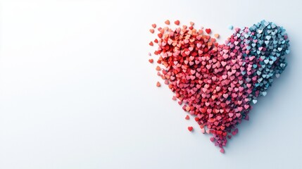 Colourful Silhouette Group Unity A heart shape formed by diverse colorful silhouettes, love and community concept.