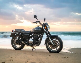 sportster motorcycle by the ocean