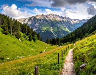 Scenic mountain valley path