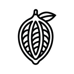 Cocoa Pod Outline Icon