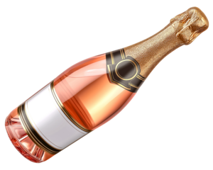 Sparkling Rosé in Elegance: A single bottle of sparkling rosé, radiates sophistication, its contents a tempting, blush hue, ready to elevate any occasion. 
