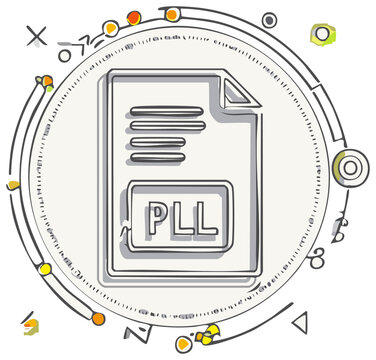 PLL File Document with Geometric Sketchy Frame and Circular Design