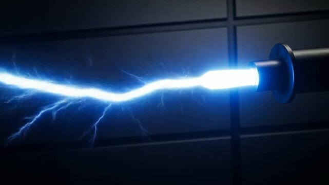 Generating Futuristic Lightning Bolt: Electrical Discharge VFX Stock Footage