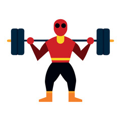 Bodybuilder holding barbell over his head icon a minimal body builder