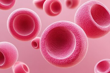 Microscopic Marvel: Erythrocytes in vivid detail reveal the intricacies of human biology, showcasing the beauty of cellular structures in the realm of medical science.