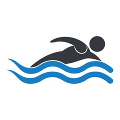 Swimming icon logo vector design template