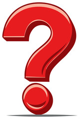 Bold Red Question Mark Illustration Symbolizing Curiosity, Inquiry, and Uncertainty