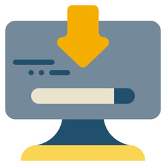 search download install system online flat style icon