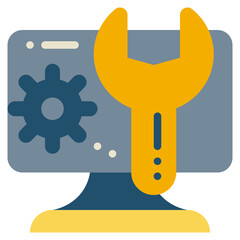 wheel setting system wrench repair setting system flat style icon