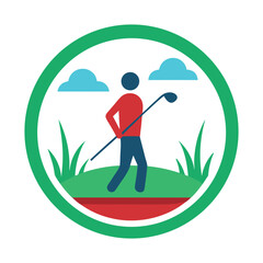 Golf players vector silhouette set isolated on a white background.