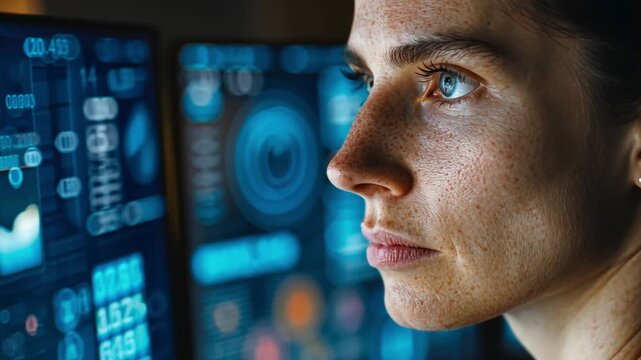 A professional analyzing data from different platforms, a scene of cross-platform analytics and business insights.