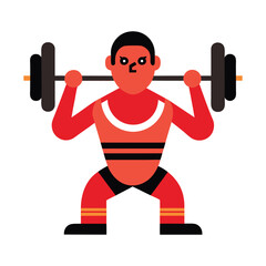 Bodybuilder holding barbell over his head icon a minimal body builder