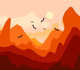 Background halloween cartoon style 