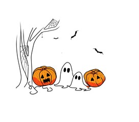Background halloween cartoon style 