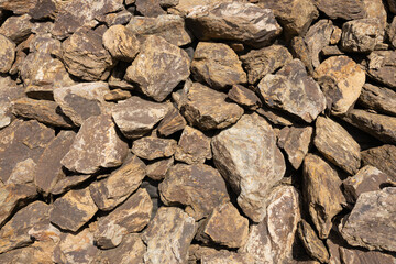 Textured collection of various brown and gray rocks, showcasing natural patterns and shapes, ideal for backgrounds or design elements in creative projects