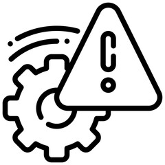 exclamation caution warning system wheel simple line icon