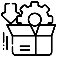 package program download box system simple line icon