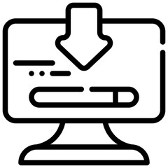 search download install system online simple line icon