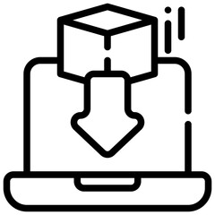 install setup system package program simple line icon