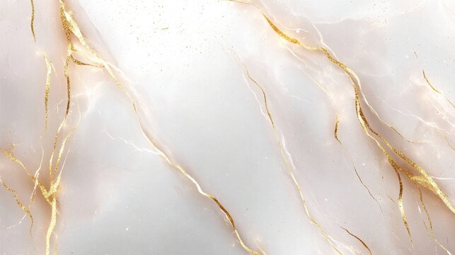 Fototapeta Elegant Marble Surface Texture with Golden Veining and Creamy White Tones for Luxurious Backgrounds