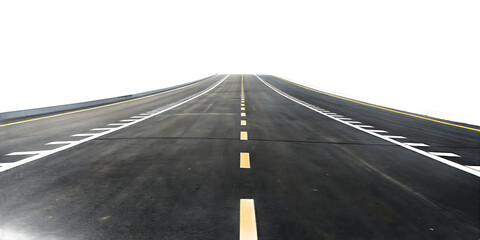 Fototapeta premium Cityscape highway road leading to future isolated on a white background png