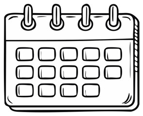 Illustrated calendar with blank dates, schedule management and planning