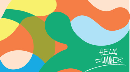 Creative template of summer bright cover, Abstract Vector Colorful liquid and fluid background, design template geometric style for card or poster, promo, social media, branding,.eps10