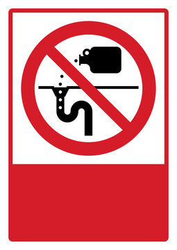 prohibition_safety signs_version 2_no dumping (drain)_your custom message here_portrait_size a4/a3/a2/a1	 
